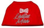 Ladies Man Screen Print Dog Shirt Red XXXL