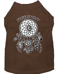 Free Spirit Screen Print Dog Shirt Brown XXXL