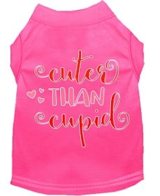 Cuter Than Cupid Screen Print Dog Shirt Bright Pink XXXL