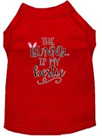 Bunny is my Bestie Screen Print Dog Shirt Red XXXL