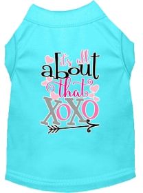 All about that XOXO Screen Print Dog Shirt Aqua XXL