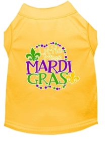 Miss Mardi Gras Screen Print Mardi Gras Dog Shirt Yellow XXXL