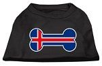 Bone Shaped Iceland Flag Screen Print Shirts Black XS