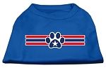 Patriotic Star Paw Screen Print Shirts Blue XXL