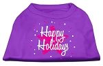 Scribble Happy Holidays Screenprint Shirts Purple XS