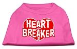 Heart Breaker Screen Print Shirt Bright Pink XS