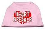 Heart Breaker Screen Print Shirt Light Pink XS