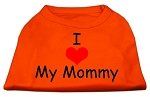 I Love My Mommy Screen Print Shirts Orange XS