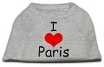 I Love Paris Screen Print Shirts Grey XS