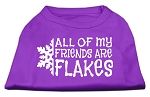 All my friends are Flakes Screen Print Shirt Purple XS