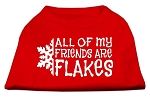 All my friends are Flakes Screen Print Shirt Red XS