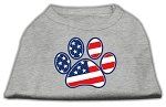 Patriotic Paw Screen Print Shirts Grey XS