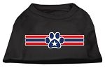 Patriotic Star Paw Screen Print Shirts Black XS