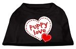 Puppy Love Screen Print Shirt Black XS