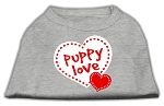 Puppy Love Screen Print Shirt Grey XS