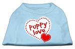 Puppy Love Screen Print Shirt Baby Blue XS