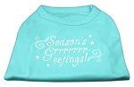 Seasons Greetings Screen Print Shirt Aqua XXL