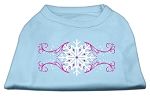 Pink Snowflake Swirls Screenprint Shirts Baby Blue XS