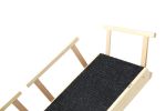 Tall Adjustable Pet Ramp;  Folding Portable Wooden Dog Cat Ramp with Safety Side Rails;  Non-Slip Paw Traction Surface Dog Step for Car;  SUV;  Bed;