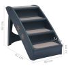 Folding 4-Step Dog Stairs Dark Gray