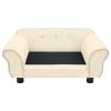 Dog Sofa Cream 28.3"x17.7"x11.8" Plush