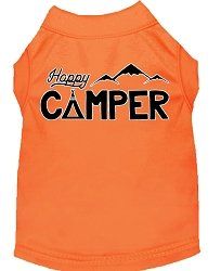 Happy Camper Screen Print Dog Shirt Orange XXL