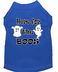 Here for the Boos Screen Print Dog Shirt Blue XXL