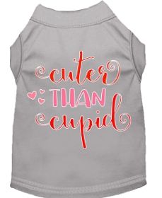 Cuter Than Cupid Screen Print Dog Shirt Grey XXL