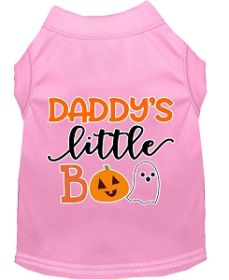 Daddy's Little Boo Screen Print Dog Shirt Light Pink XXL