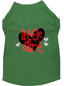 Little Flirt Screen Print Dog Shirt Green XXL