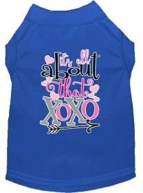 All about that XOXO Screen Print Dog Shirt Blue XXL