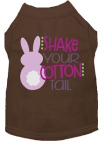 Shake Your Cotton Tail Screen Print Dog Shirt Brown XXL