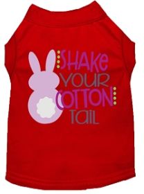 Shake Your Cotton Tail Screen Print Dog Shirt Red XXL