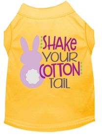 Shake Your Cotton Tail Screen Print Dog Shirt Yellow XXL