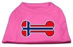 Bone Shaped Norway Flag Screen Print Shirts Bright Pink XL