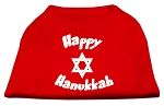 Happy Hanukkah Screen Print Shirt Red XL