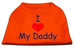 I Love My Daddy Screen Print Shirts Orange XL