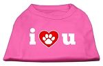 I Love U Screen Print Shirt Bright Pink XL