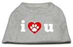 I Love U Screen Print Shirt Grey XL