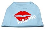 Kiss Me Screen Print Shirt Baby Blue XL