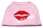 Kiss Me Screen Print Shirt Light Pink XL