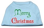 Merry Christmas Screen Print Shirt Baby Blue XL