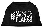 All my friends are Flakes Screen Print Shirt Black XL