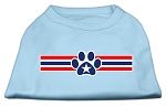 Patriotic Star Paw Screen Print Shirts Baby Blue XL