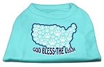 God Bless USA Screen Print Shirts Aqua XL