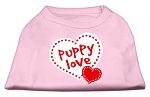 Puppy Love Screen Print Shirt Light Pink XL