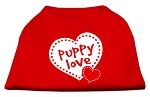 Puppy Love Screen Print Shirt Red XL