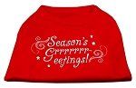 Seasons Greetings Screen Print Shirt Red XS