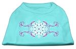 Pink Snowflake Swirls Screenprint Shirts Aqua XL