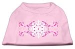 Pink Snowflake Swirls Screenprint Shirts Light Pink XL